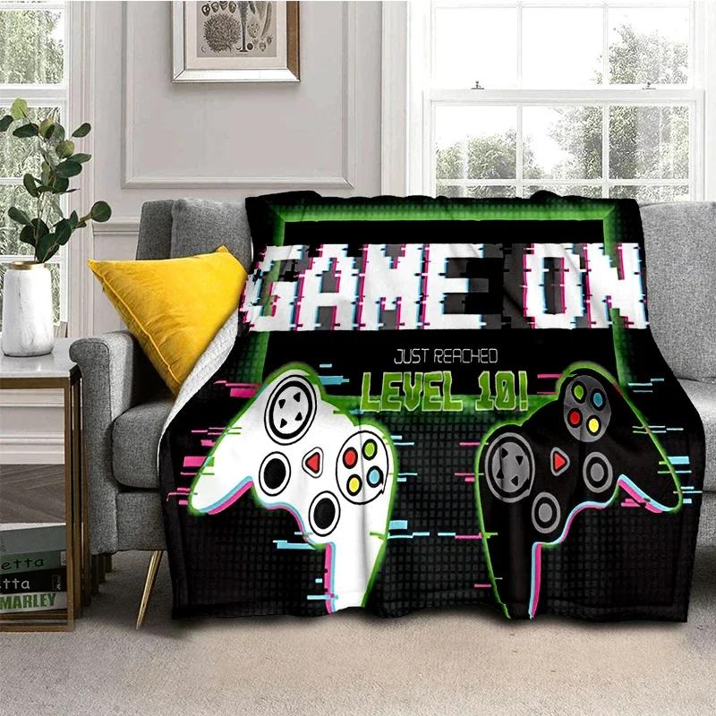 Kontroler do gier koc Gamepad flanelowy koc Super miękki polar gra rzut koce do sypialni kanapa Sofa prezent dla chłopca