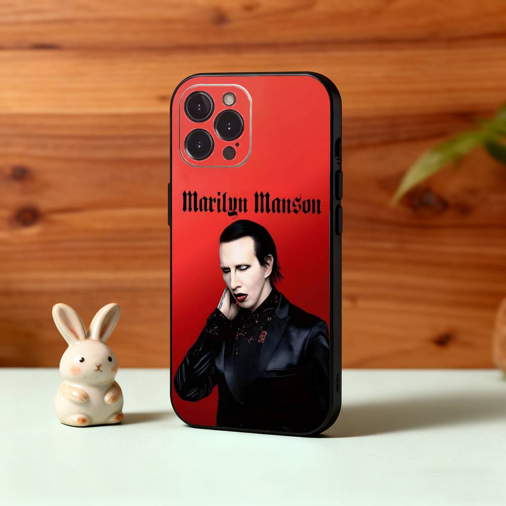 M-Manson M-MarilynS Singer Phone Case For iPhone17 16 15 14 13 12 11 Pro Max Plus,5G Soft Black Case