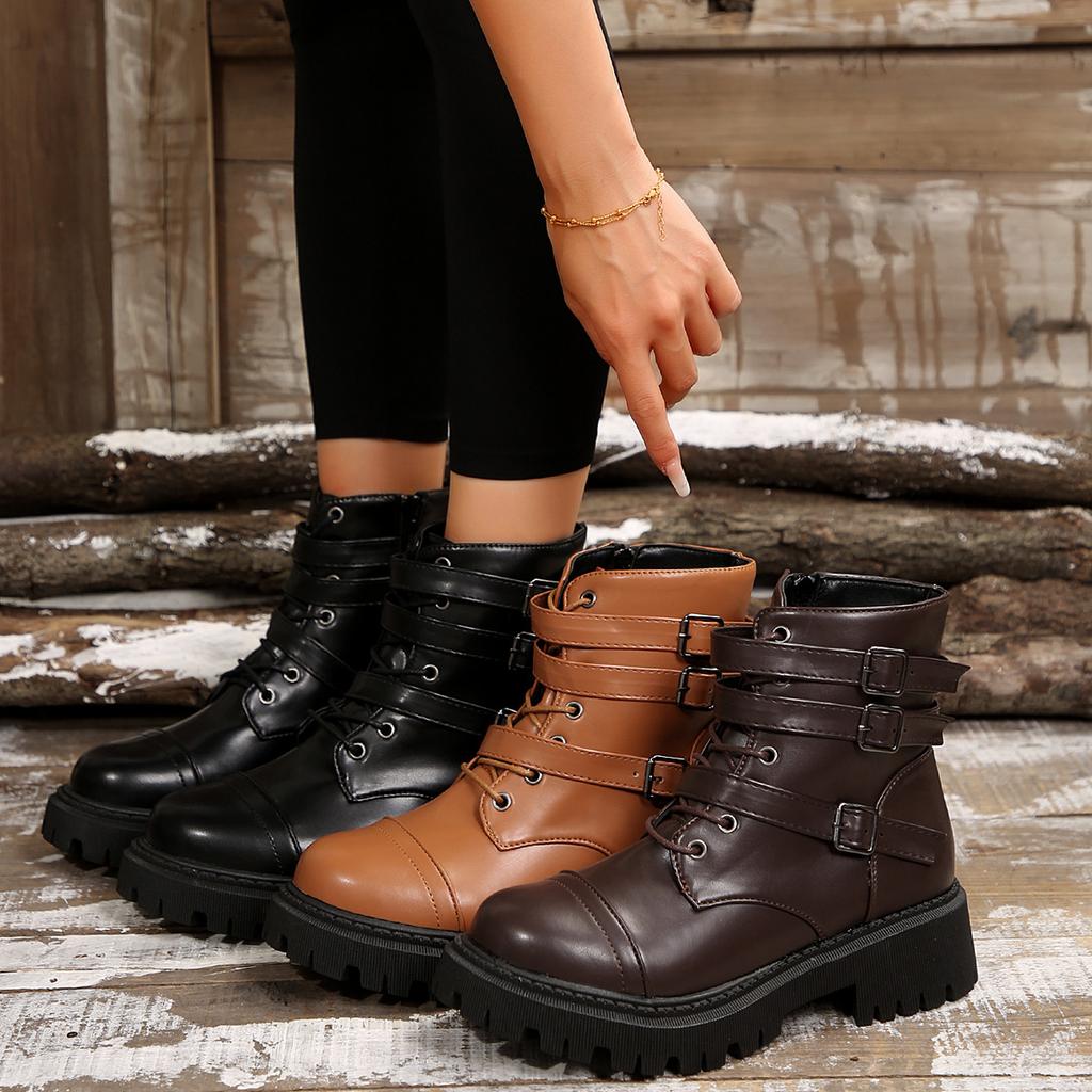 Women Boots New Mid Calf Autumn Winter Fashion Zipper Boots Women Sports Platform Shoes Women Knee High Boots Zapatos De Mujer