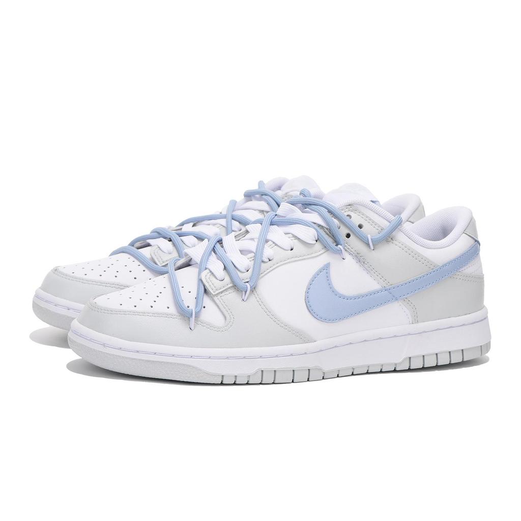 Nike Dunk Leather Coverage Slip Resistant Impact Resistant Abrasion Resistant Low top Skateboard Shoes Men's Gray Blue DV0831-101(Team59-)