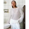 Elegant Sweater Women 2026 Summer Autumn Casual Fashion Loose Women Pullovers Chic Pink White Jumper Sueter Mujer