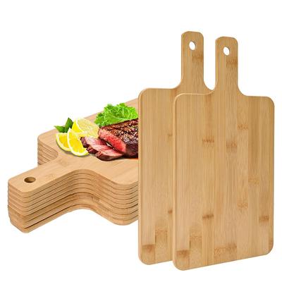 Bamboo Wooden Serving Board for Pizza Bread Steak Kitchen Chopping Boards Rectangle Vegetable Fruit Cutting Board with Handle