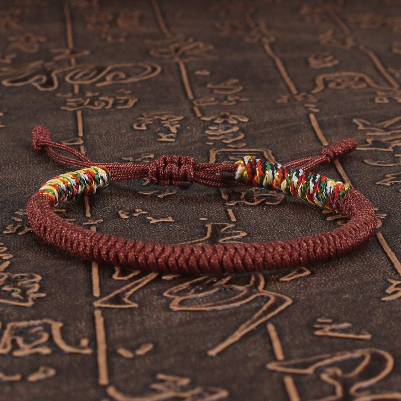 Tibetan Buddhist Lucky Bracelet Unisex Braid Red Thread Rope Adjustable King Kong Knot Bracelets for Womern Men Bangles Jewelry