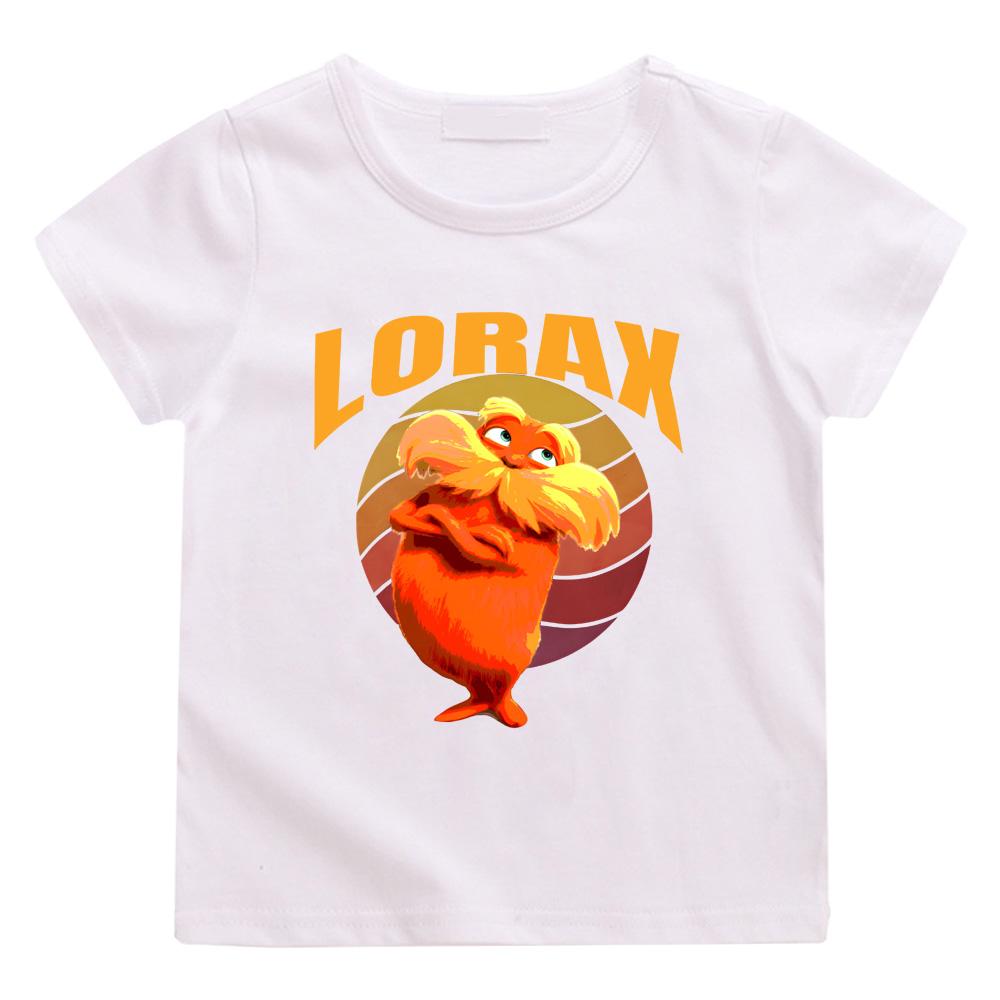 The Lorax T-shirts Sommar Kawaii Tecknad Manga Bomull Kortärmad Pojkar/Flickor T-shirt Tonåringar Rund Hals Tecknad Tryck Streetwear