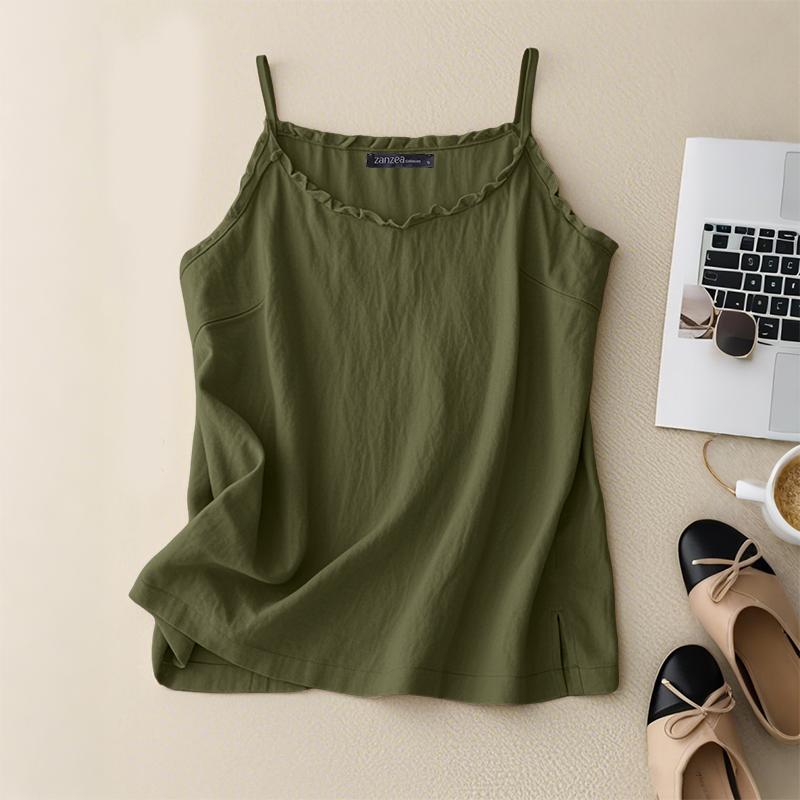 ZANZEA Women Summer Casual Sleeveless Straps Camisoles