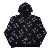 S-6XL Plus Size Autumn and Winter Men's and Women's Same Star Printed Casual Fashion Cardigan Hooded Couple Sweater