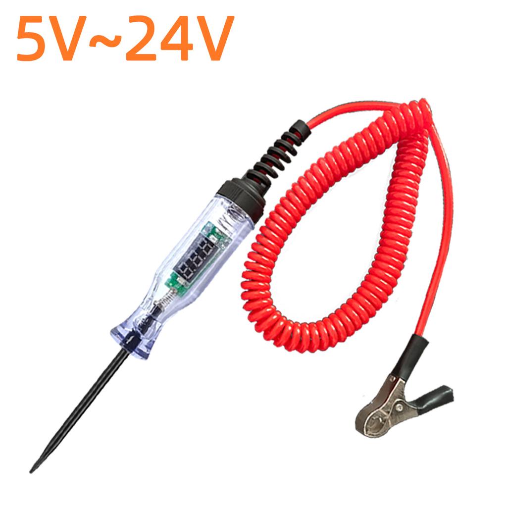 5V-90V Automotive Digital Voltage Circuit Tester Voltage Test Long Probe Pen Circuit Detection Diagnosis and Maintenance Tool