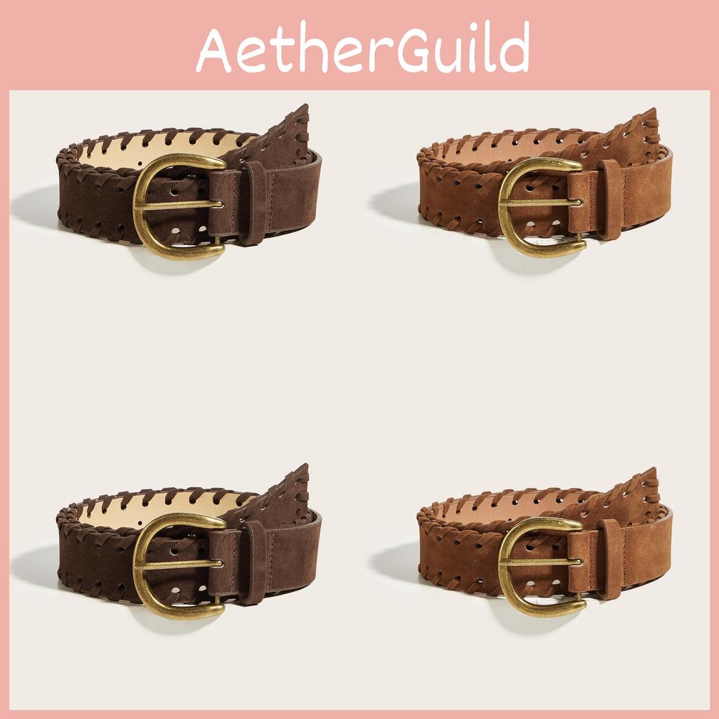 Damenmode Gürtel mit Vintage handgefertigtem Seil und Dornschließe für Freizeit- und Bürokleidung