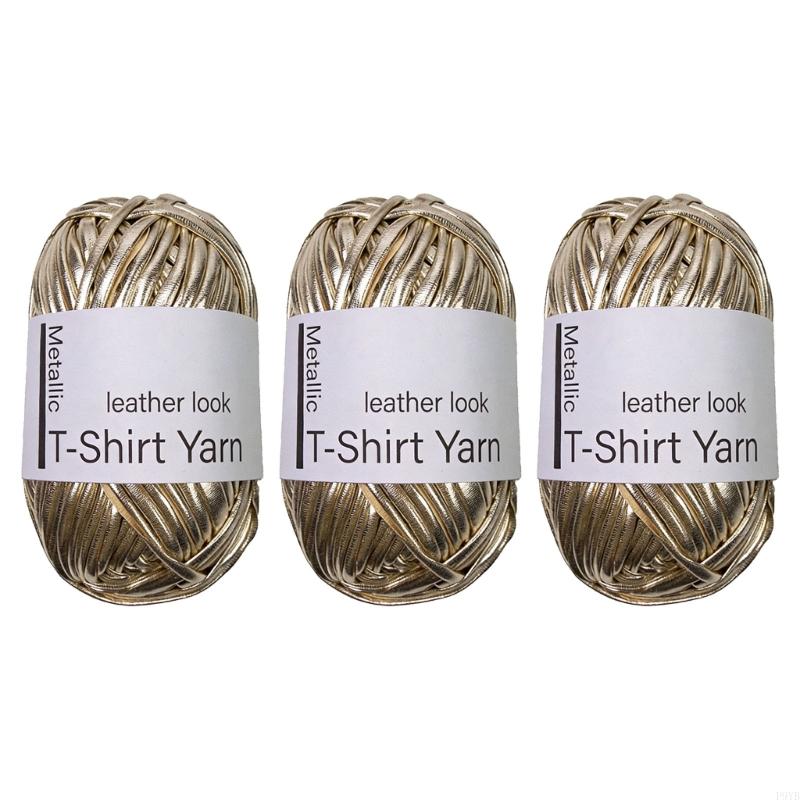 3 Rolls Metallic Weaving Cord Ribbon 32.8Yard Each Roll Metallic Knitting Thread Yarn For Handmade Bag and Sewing P9YB