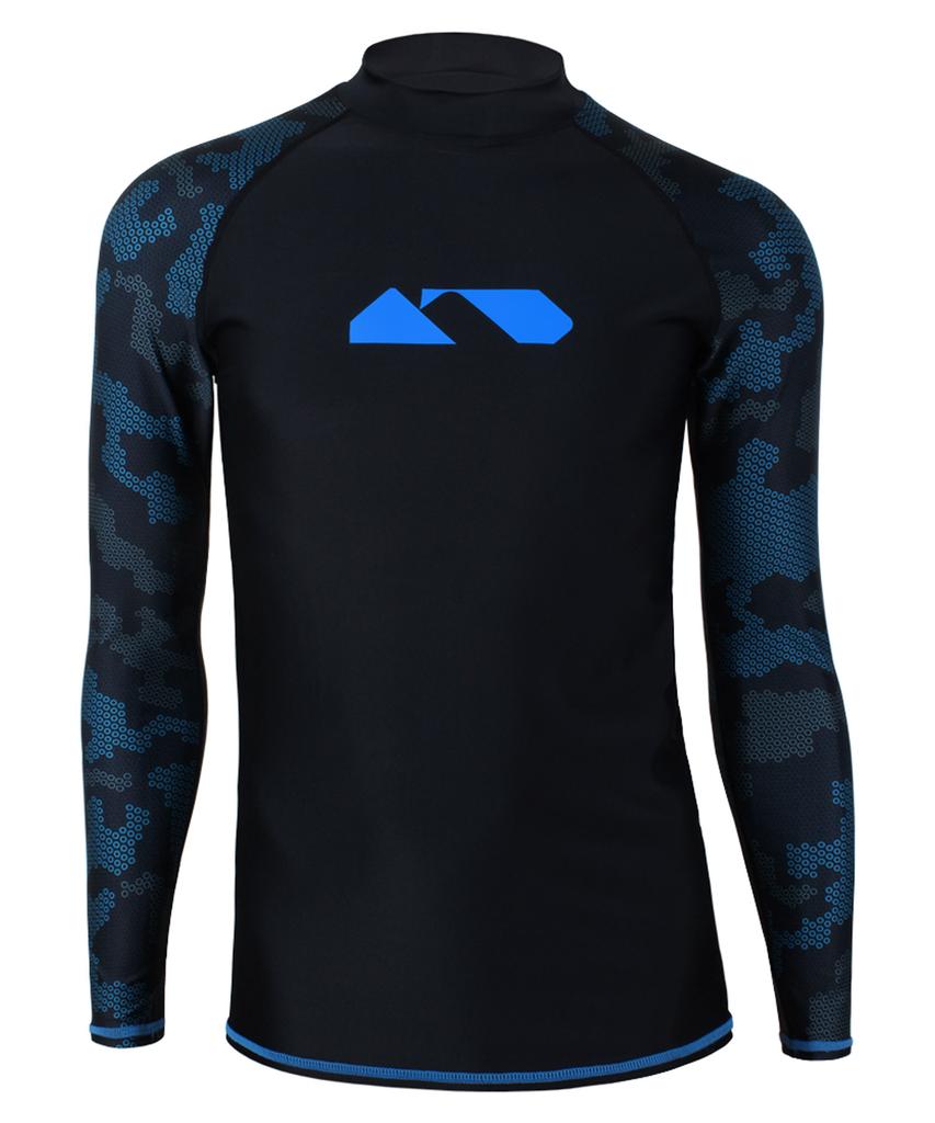 Nigseuwon Men'S Rash Guard Swimsuit Top Nsm-Rg315Bl