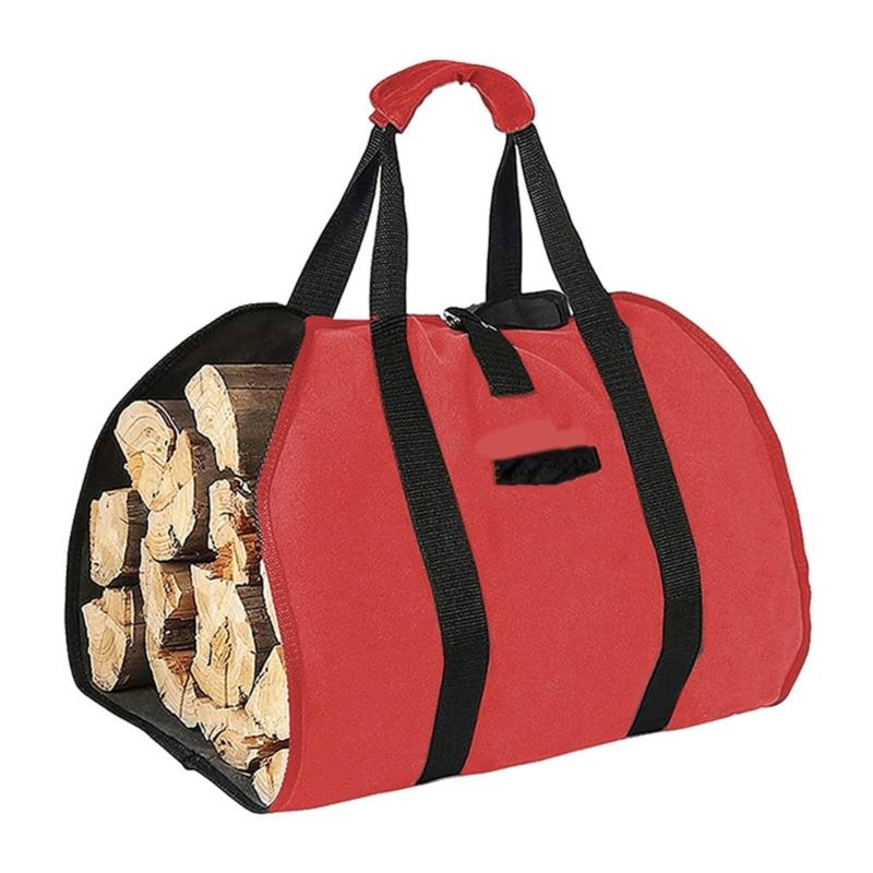 Spacious Outdoor Firewood Bag Waterproofed Oxfords Materials Reinforced Handle Easyly Clean Camping Gear