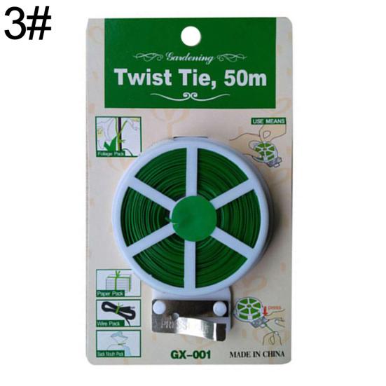 Portable Heavy Duty Plastic Coated Roll Wire Twist Ties Gardening Plant Tool