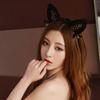 Sexy Lingerie Accessories Sexy Bells Cat Ears Bow Polka Dot Lace Hemming Headband Headgear