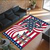 American Patriotic Theme Crystal Velvet Rug Personalized Custom Name Text Soft Floor Mat Home Decor