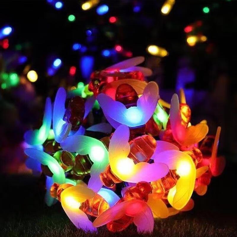Linpan Solar Powered 100 LED Bee String Lights