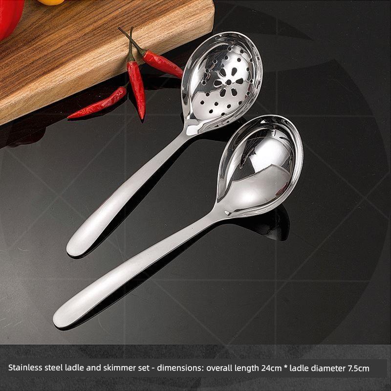 Household Soup Spoon 304J Stainless Steel Spoon Large Head Deepened Soup Spoon Dining Spoon Kitchen Soup Spoon Noodle Spoon