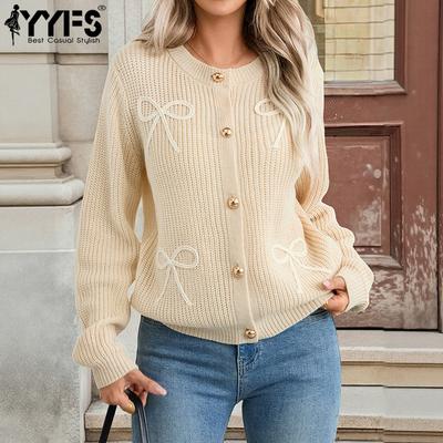 Suéteres de cuello redondo de manga larga de otoño e invierno casuales de moda para mujer
