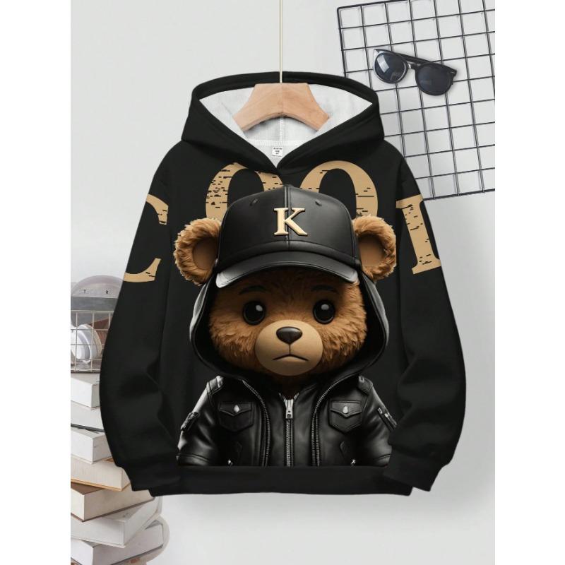 Autumn 3D Cute Animal Pattern Printed Hoodies Fashionable Casual Sports Long Sleeved Children's Boy Hooded Sweatshirts