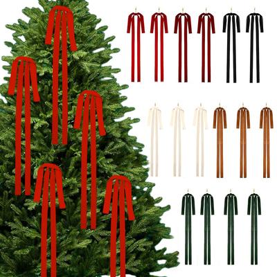 1PC/6PC Hanging Bow Decorations Christmas Tree Ornaments Christmas Wreath Decoration Wedding Solid Home Multiple Options Available