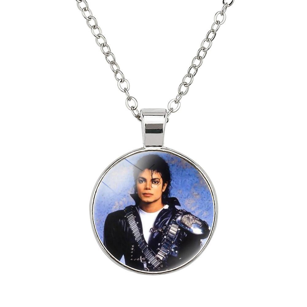 Elegant Michael Jackson Time Gem Pendant Necklace With Alloy Charm 51-80cm Long