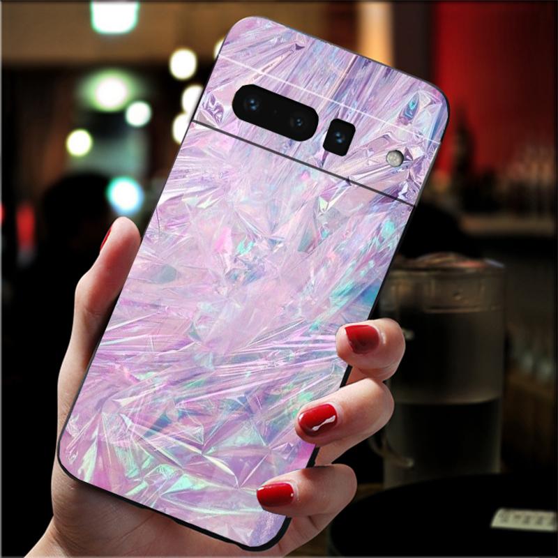 Phone Case For Google Pixel 10 9 Pro XL 9A 8 7 6 Pro Pixel 8A 7A 6A Pixel 8 7 6 5 Iridescent Holographic Blue pink