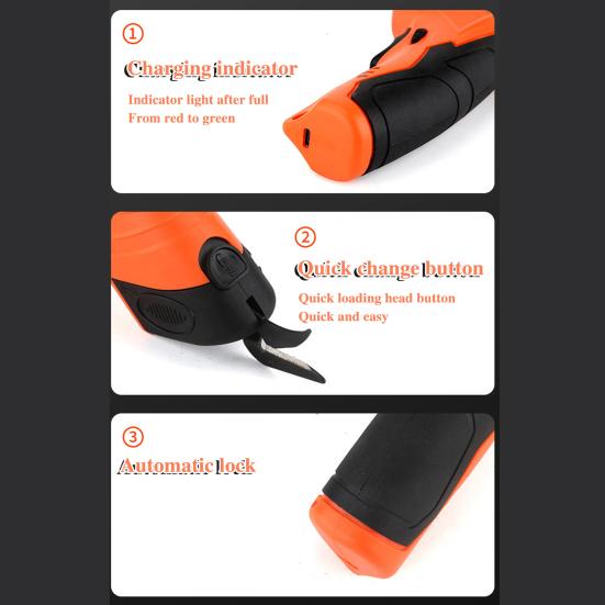 Cordless Electric Scissor with Rotating Blade Ergonomic Handle Battery Operated Rechargeable Electric