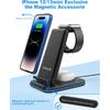 Foldable Wireless Charger for Multiple Devices 3 in 1 Wireless Charging Station for Travel, Compatible with iPhone 16 15 14 13 12 11/Pro/XR, Charging