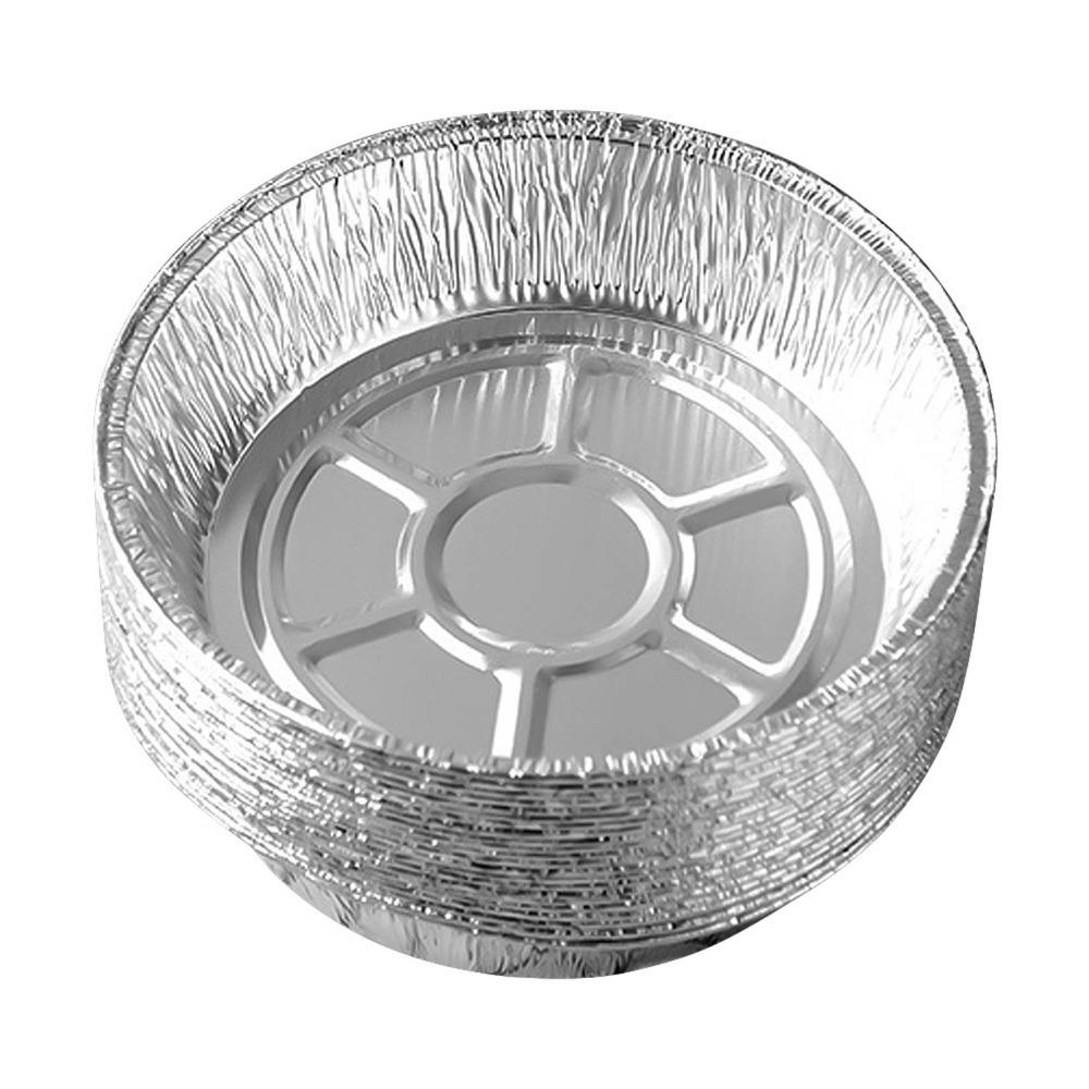 20PCS 6 Inch 7 Inch 8 Inch 9 Inch Air Fryer Foil Baking Pan Aluminum Foil Food Grade Baking Tray Raised Rim Non Stick