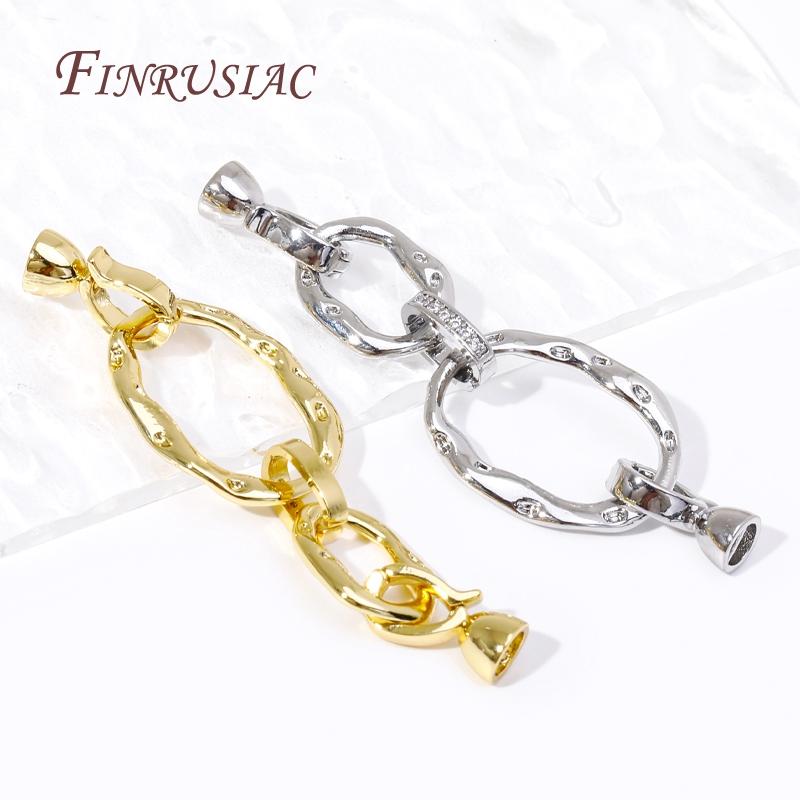 18K Gold Plated Brass Zircon Connector Clasps For Jewellery Making DIY Bracelet/Necklace Accessories Trendy Jewelry Clasp