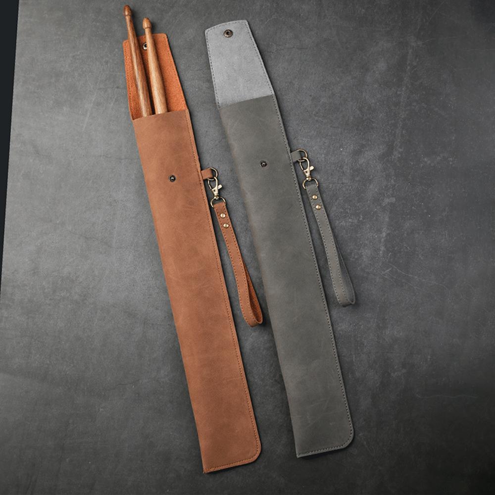 Drum Stick Bag,Portable Drumstick Bag & Case,PU Leather Drumstick Holder with Detachable Wrist Strap for All Drumsticks