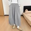 Bust Skirt Women's Autumn New Gray High-waisted Long Skirt with Hanging Feeling and Thin Knitted Bud Pumpkin Skirt