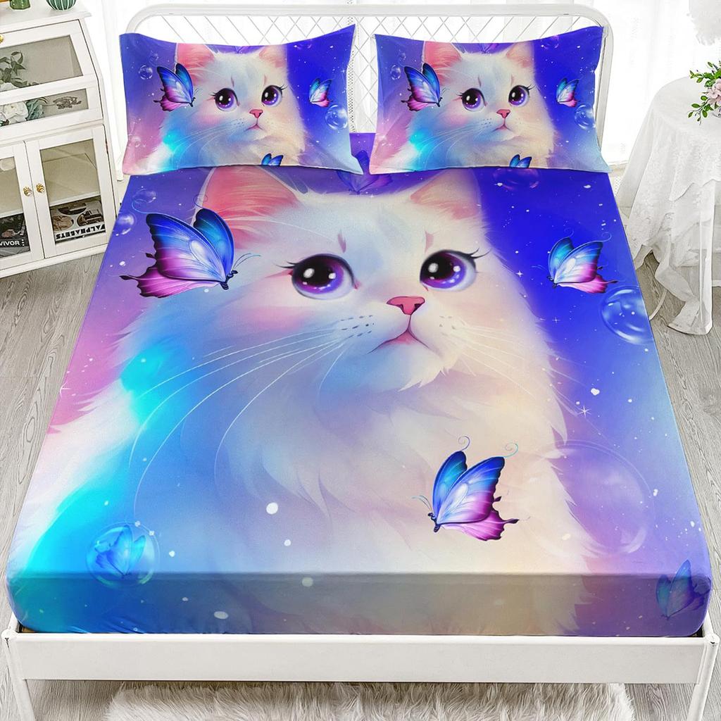 Beautiful Butterfly Pattern Mattress Three-Piece Digital Printing Bedding Mattress Three-Piece Set Small And Fresh