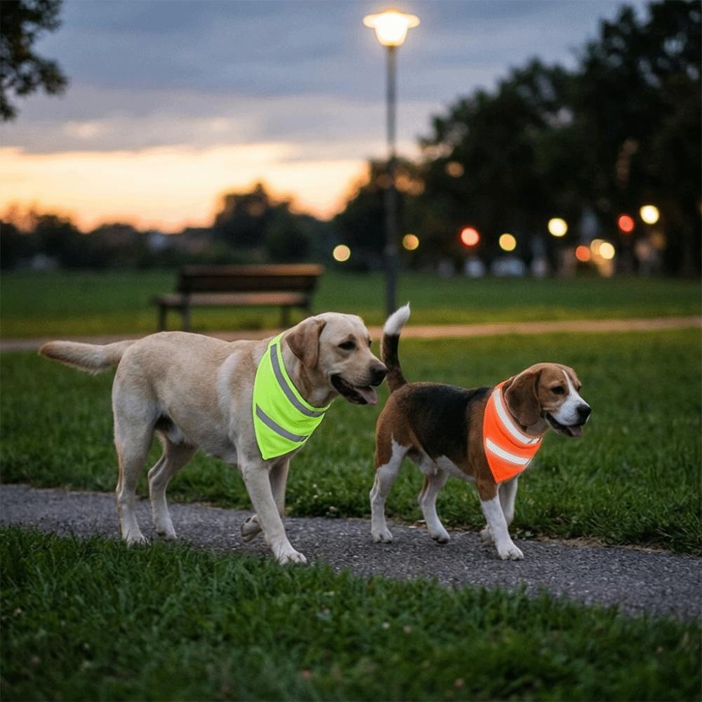 Luminous Dog Bandana Adjustable Dog Saliva Towel Four Season Pet Neckerchief Party Decor