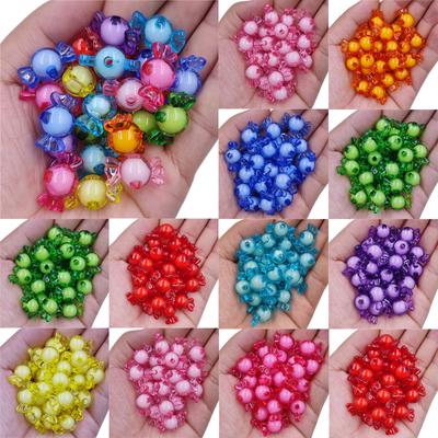 Home Party Supplies Pendant Loose Beads DIY Crafts Candy Shape Necklace Bracelet Acrylic 10Pcs 21*12mm For Jewelry Making