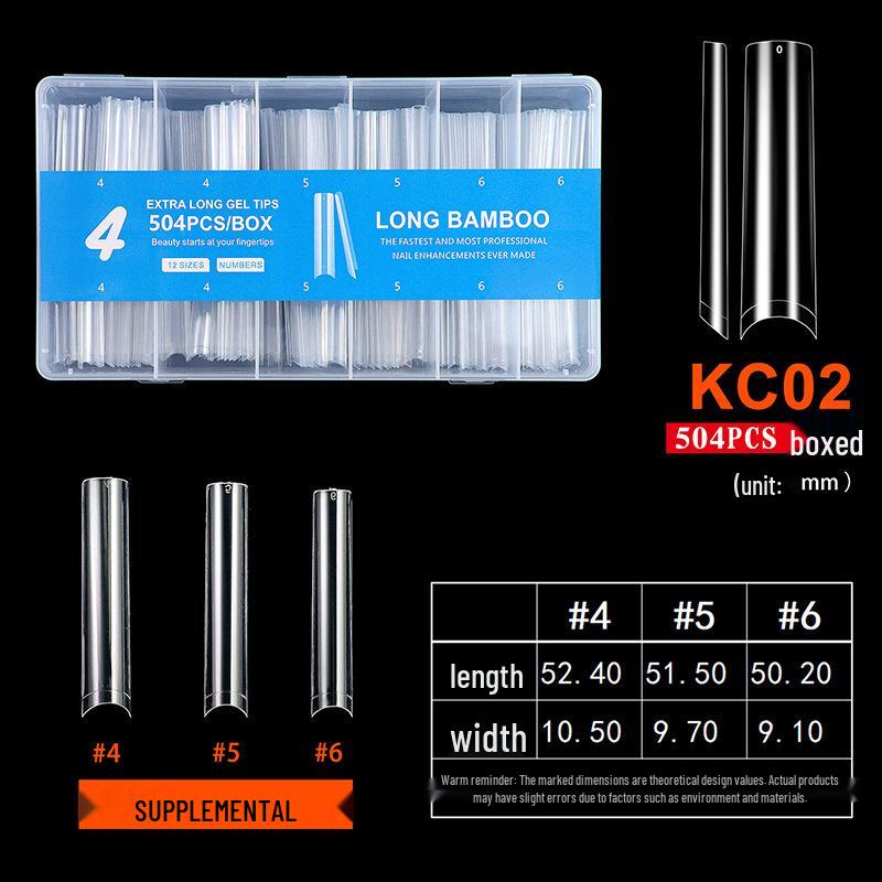 Extra Long Transparent XXL Ballet Trapezoid Nail Tips with Stickers