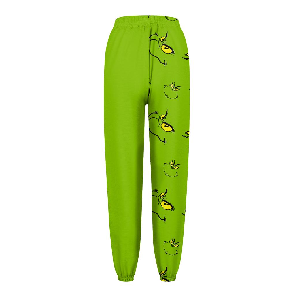 Damenmode Weihnachten Lose Kordelzug Taille Einfarbig Lässige Jogginghose Hose