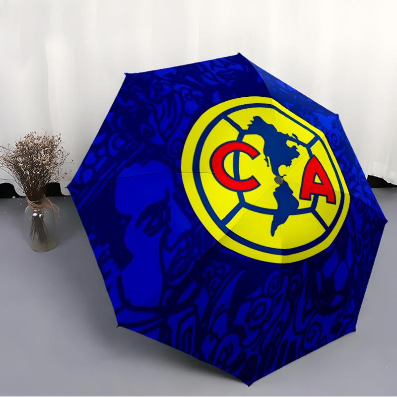 Club América Fashionable Automatic Opening/Closing Folding Umbrella. Portable and Foldable, Ideal for Gift, Travel, and Daily Use.