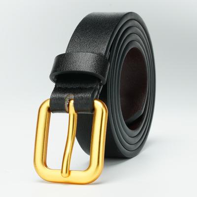 Cintura da Donna Nuova Doppia Faccia Versatile Decorativa per Abito Vera Pelle di Mucca Fibbia Liscia Cintura
