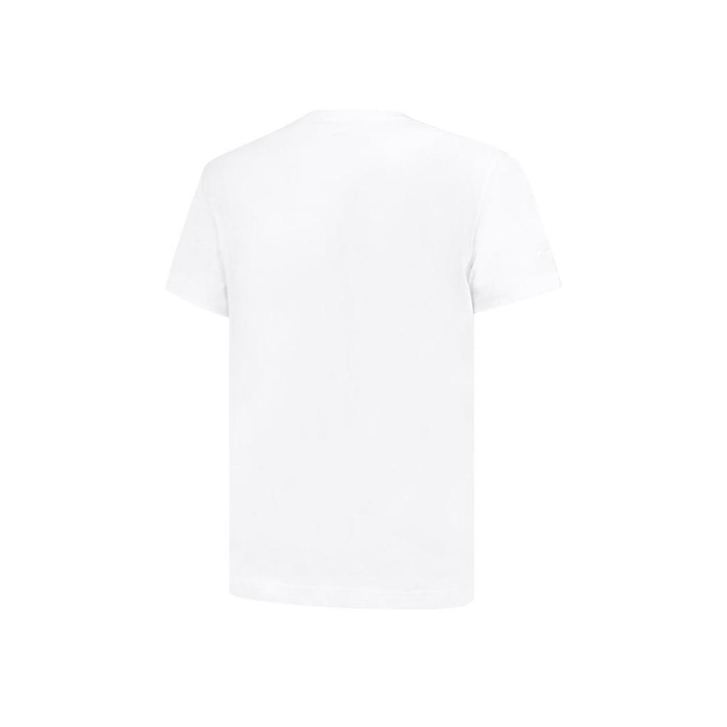 Li-Ning Solid Color Round Neck Comfortable Versatile Breathable Short Sleeve T-Shirt Unisex Tops White AHSUB97-2
