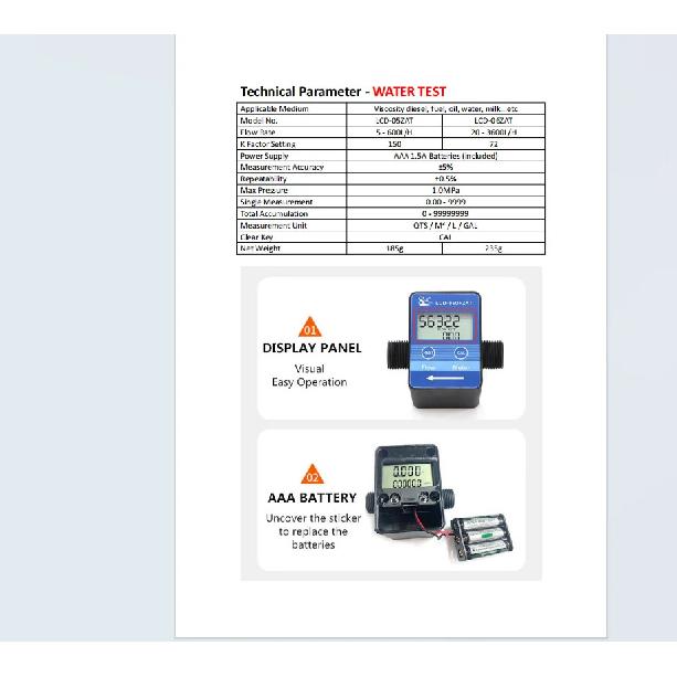 G1/2 G3/4 Inch Digital LCD Water Milk Oil Flow Sensor Meter Flowmeter Totameter Flow Measuring Instruments