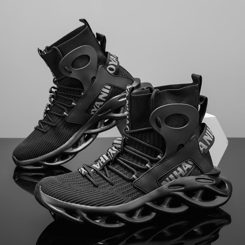 

New Men s Casual Shoes Trendy Trainers Running Shoes Blade-style Trainers Mid-top Trainers Large Sizes 39–47 39 чёрный