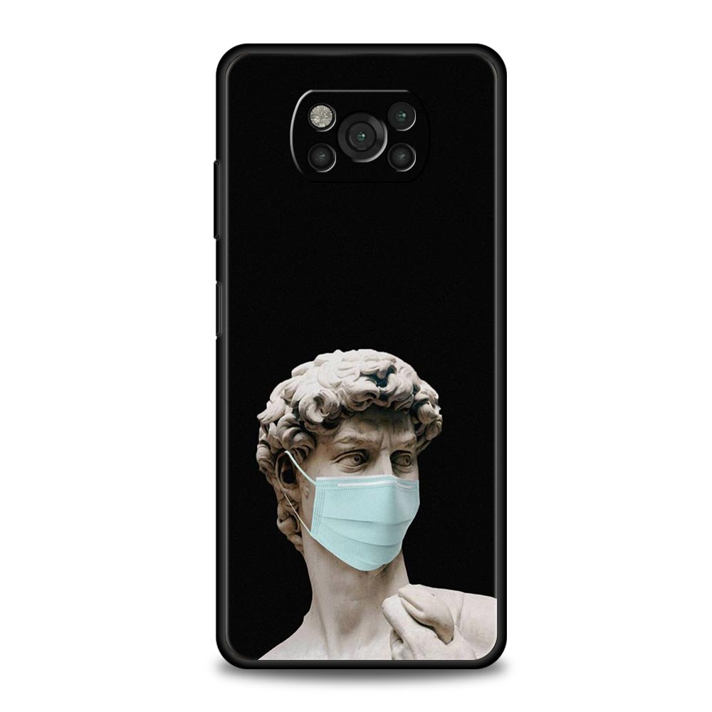 Cartoon Statue Abstract Art Phone Case Cover for Xiaomi Poco F7 Ultra F6 F5 F4 F3 X6 X5 X4 X3 NFC C51 C55 M4 GT Soft TPU Shell