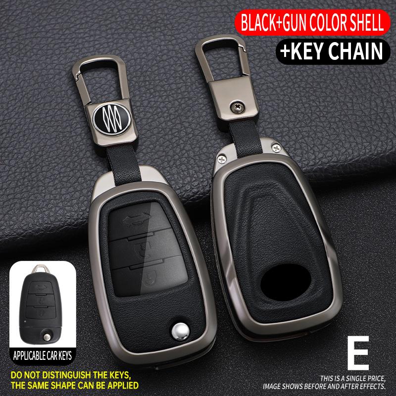 Zinc Alloy Car Key Case 3 Button Flip Keychain Remote Control Fobs Protector Cover Jacket For Faw Besturn X80