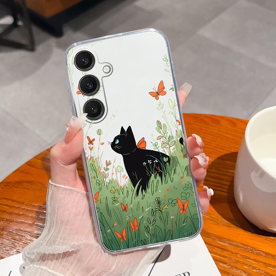Case For Samsung Galaxy S25 FE Plus Ultra Clear Painted Flowers Back Cover For Samsung S 25 Ultra Soft Shockproof Phone Cases