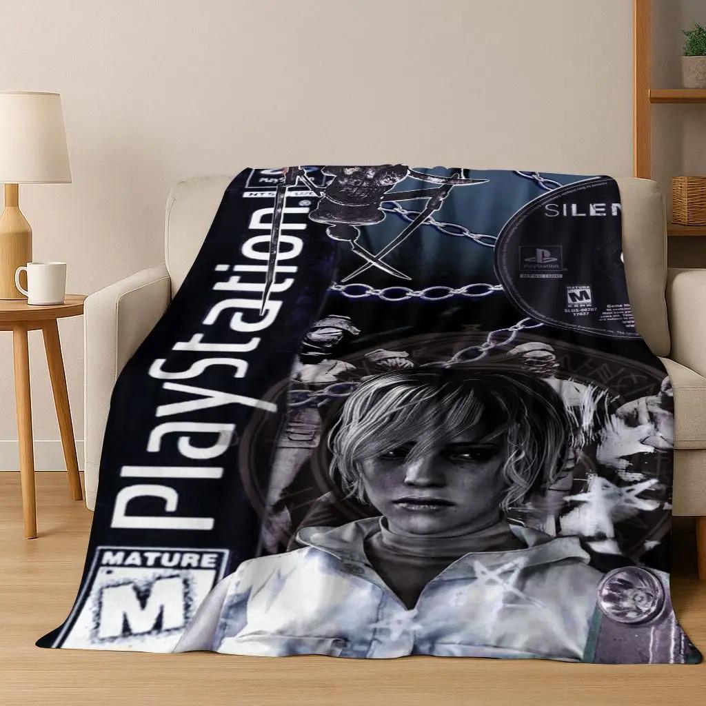 Classic Silent Hill Horror Game Movie Art Flannel Blanket,Cozy Soft Throw Blanket for Home Bedroom Bed Sofa Picnic Cover Gift