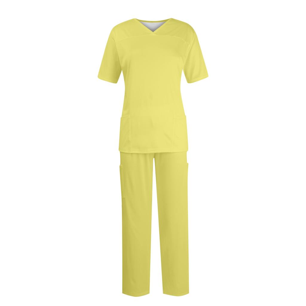 Women Short Sleeve V-neck Tops+Pants Working Set Suit Loose Casual Short Sleeve T Shirts Top And Long Pants Tracksuit