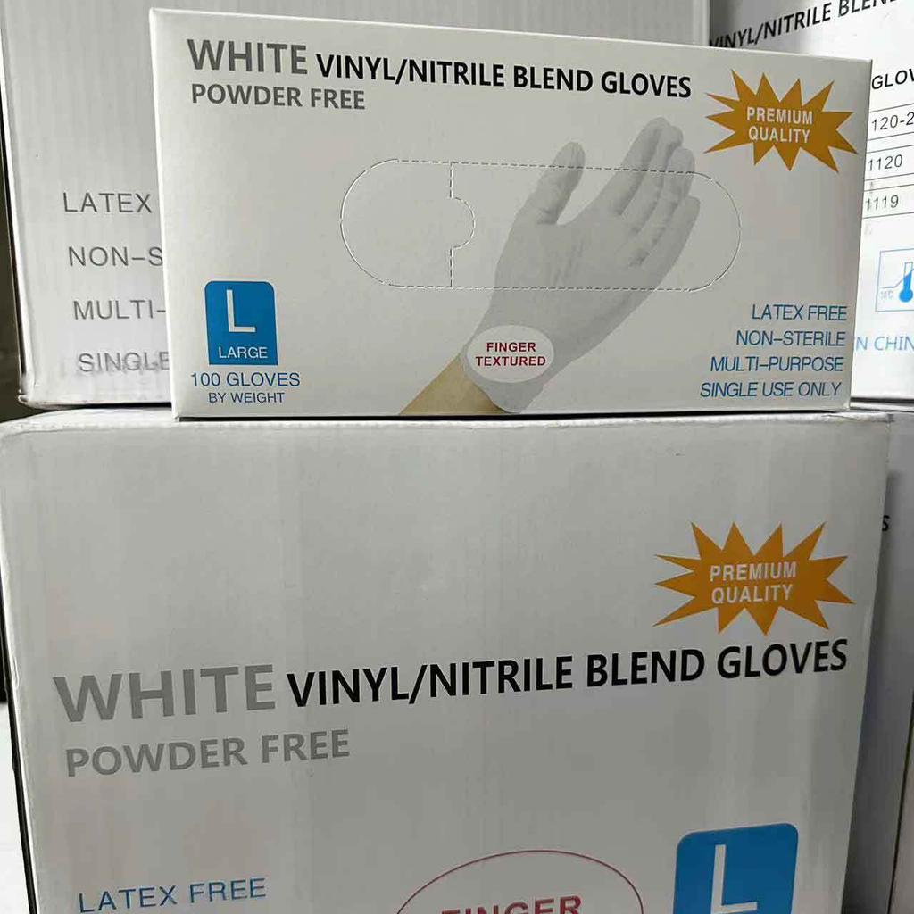 100PCS plastic disposable nitrile gloves mixed nitrile gloves thickened food grade composite nitrile protective gloves
