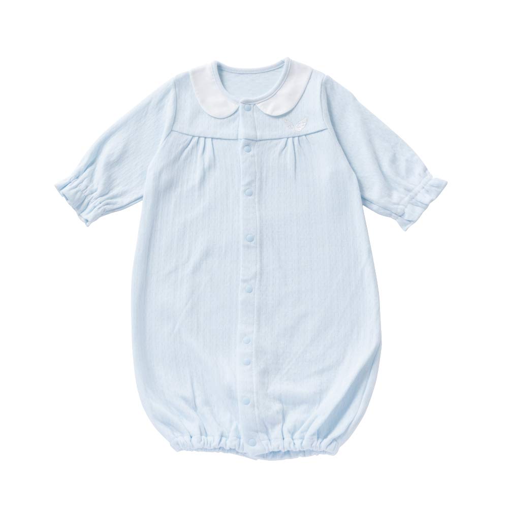 De All with Angel Wings Embroidery Snap Newborn Baby Cotton Made In Japan [Cream Coco] Double-faced 2-way [Crotch Replacement/2-way] 100% 50-70cm