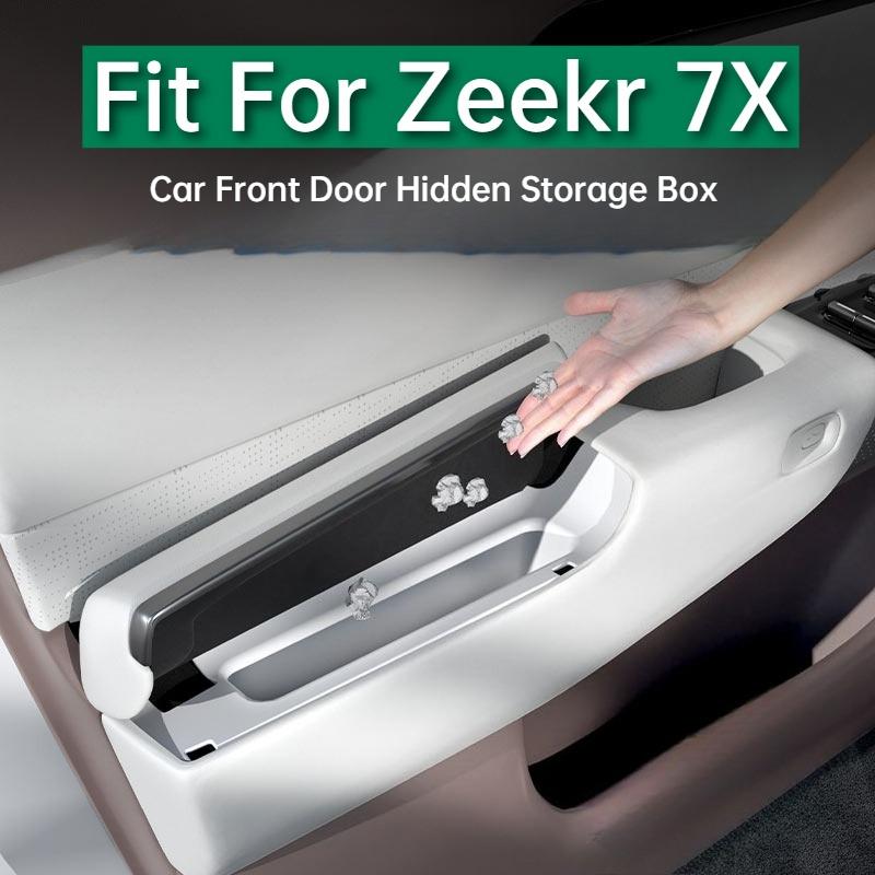 Fit For Zeekr 7X Car Front Door Hidden Storage Box Armrest Organizer Door Handle Silicone Container