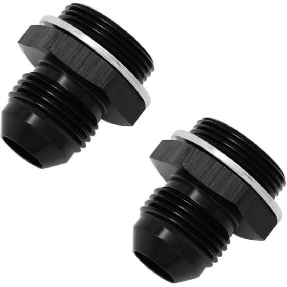 Aluminum 6AN Male Flare to 9/16-24 Male Carb Carburetor Fuel Inlet Fitting Adapter Black